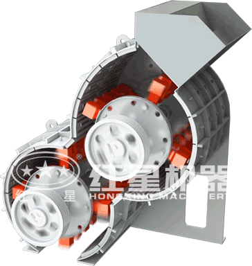 煤矸石双级破碎机工作动态图
